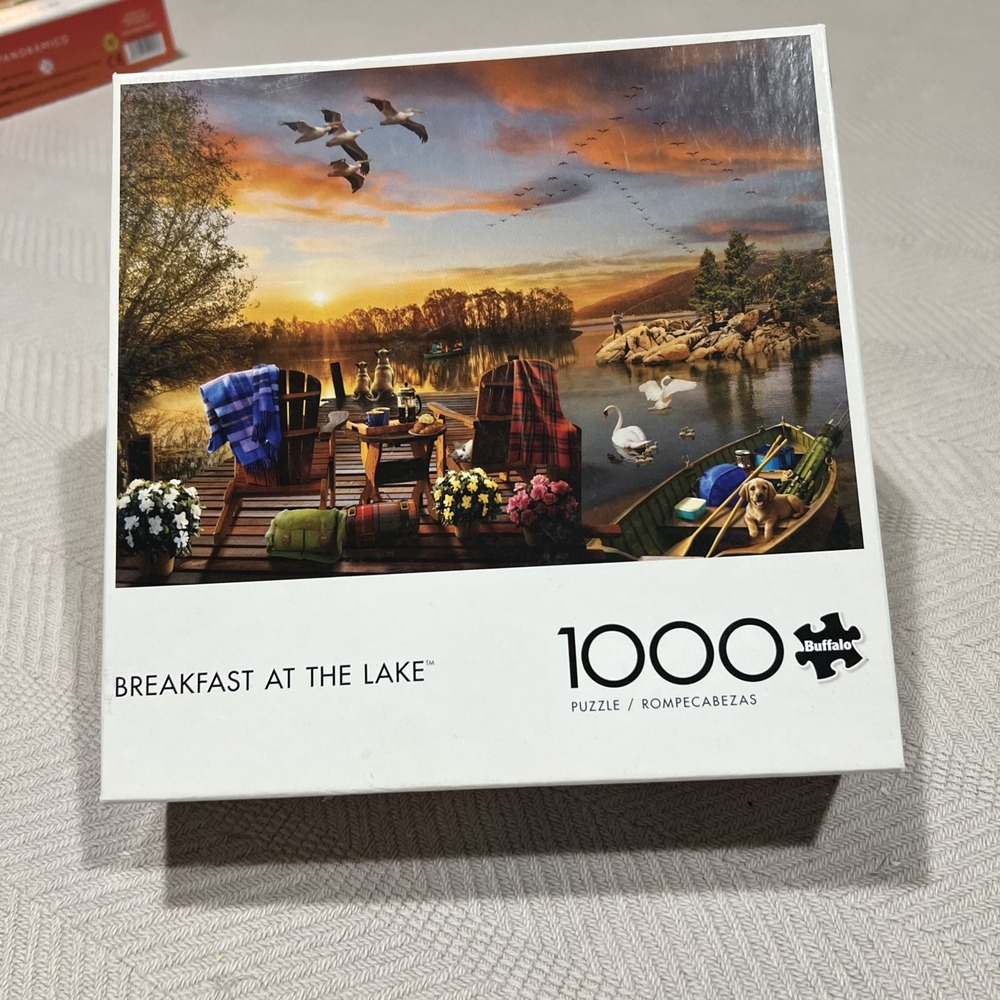 2022 Buffalo Games Darrell Bush Breakfast at The Lake 1000 Piece Jigsaw Puzzle